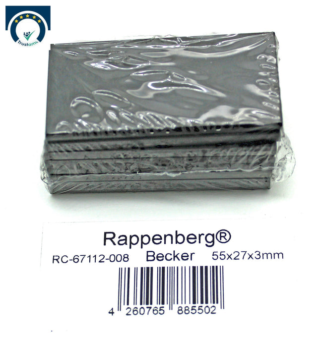 8 Kohleschieber, Drehschieber,  55x27x3mm für z.B. Becker Vakuumpumpen DT10, VT10