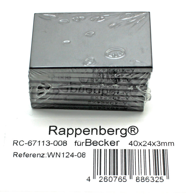 8  Kohleschieber, Drehschieber, 40x24x3mm  für z.B. Becker Vakuumpumpe DT6, VT6, VT3.6/08, DT3.6/08