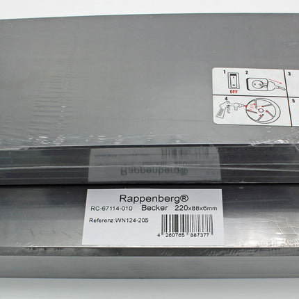10 Kohleschieber, Drehschieber,  220x88x6mm für z.B. Becker DTLF400, VTLF400, DTLF500, VTLF500 Vakuumpumpen