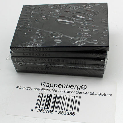 6 Kohleschieber, Drehschieber, 55x39x4 mm für Elmo Rietschle Vakuumpumpen DLT15, DTN15, DTN16, KLT15, TL15, TLV15, VLT15, VTN15, VTN16